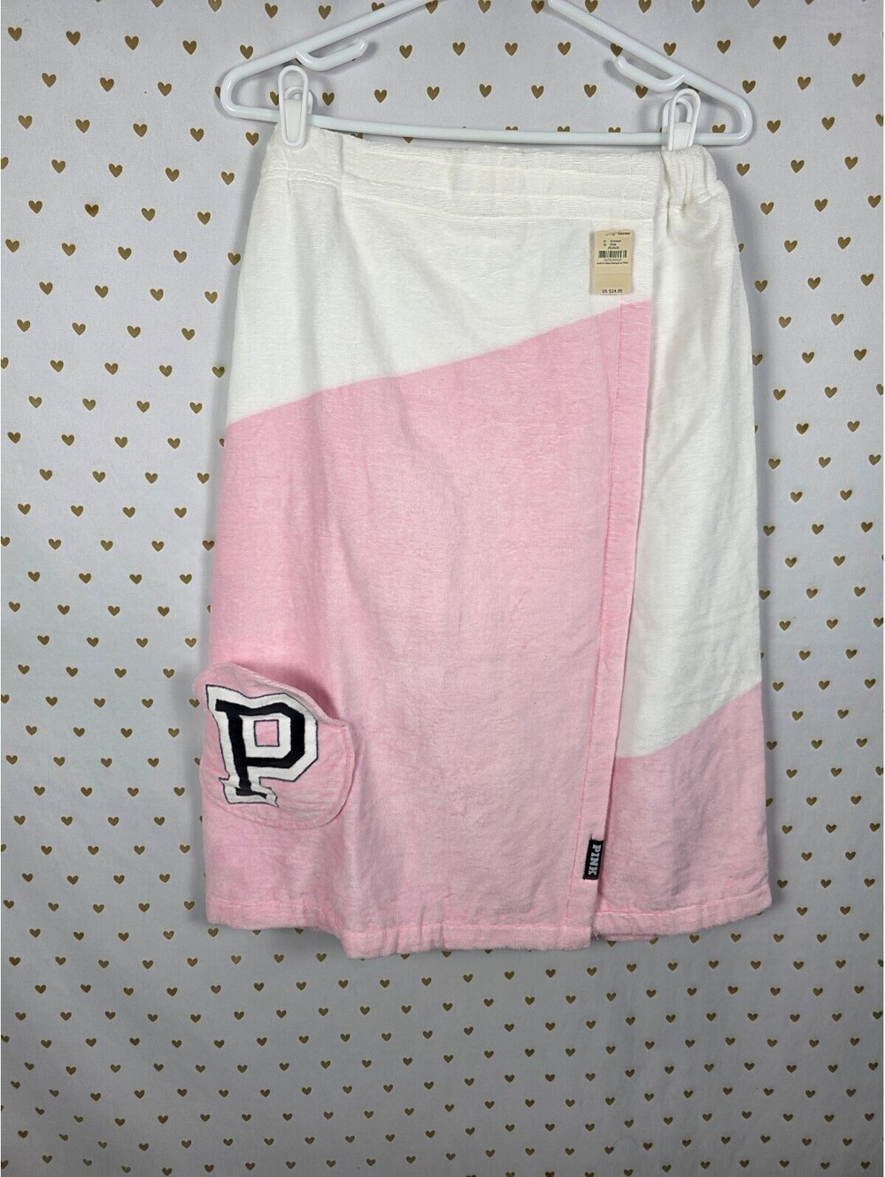 Victoria's Secret Towel Wrap Pink Pocket Spa Bath 27x55 NEW NWT